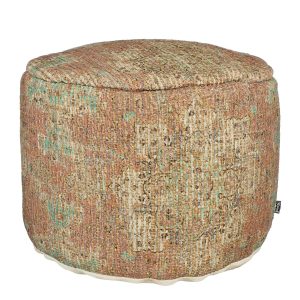 Poef - H37 x Ø55 cm - Jute - Multikleur