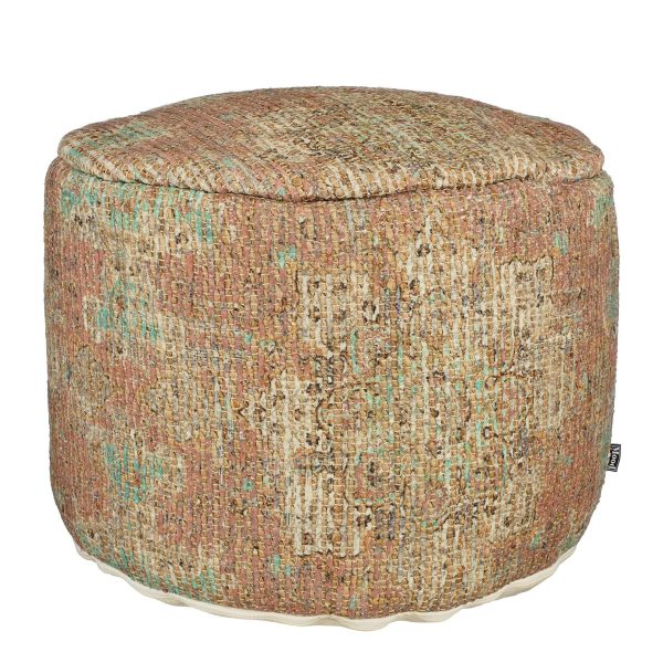 Poef - H37 x Ø55 cm - Jute - Multikleur