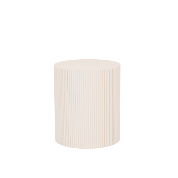 Bijzettafel - cilinder- MDF - zand - 39x45cm
