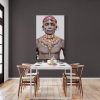 Gobelin geweven wandtapijt 120/180 Samburu Man Wit WH1746 uitgerekt op een draagbalk - Afbeelding 2