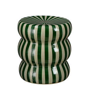 Skipper Bijzettafel - H40 x Ø35 cm - Keramiek - Groen