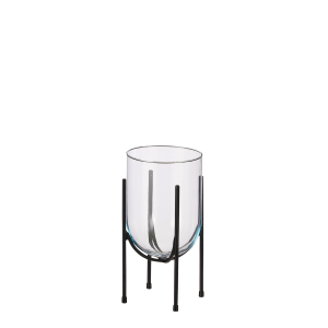 Jamey Vaas op Standaard - H31 x Ø17 cm - Transparant, Zwart
