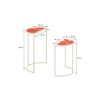 Bologna Bijzettafel Buiten - Set van 2 - L45 x B23 x H58 cm - Metaal - Rood - Afbeelding 5