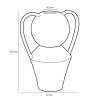 Stratt Vaas - L27 x B18 x H34 cm - Keramiek - Geel, Wit - Afbeelding 2