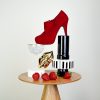Vaas - Streep - Keramiek - Zwart/Wit -14x14x26 cm - Afbeelding 3