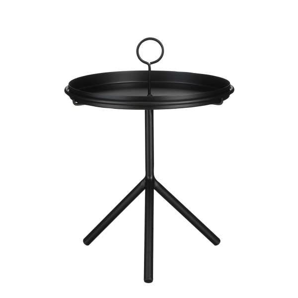 Aston Dienbladtafel - H40 x Ø31 cm - Metaal - Zwart