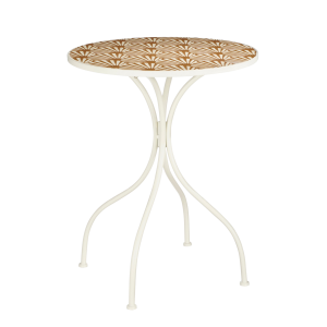 Odile Bistrotafel voor Buiten - H76 x Ø61 - Metaal - Bruin, Wit