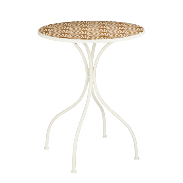 Odile Bistrotafel voor Buiten - H76 x Ø61 - Metaal - Bruin, Wit
