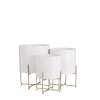 Aries Bloempot op Standaard - Set van 3 - H32 x Ø24 cm - Wit - Afbeelding 2