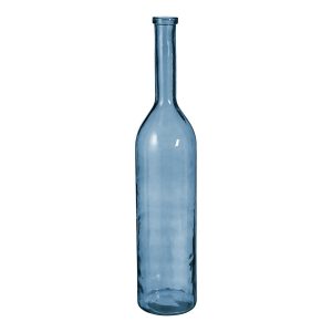 Rioja Fles Vaas - H100 x Ø21 cm - Gerecycled Glas - Lichtblauw