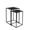 Goa Bijzettafel - Set van 2 - L35 x B35 x H55 cm - Metaal - Zwart - Afbeelding 2