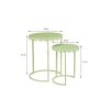 Lara Bijzettafel - Set van 2 - H51 x Ø40 cm - Metaal - Mintgroen - Afbeelding 5