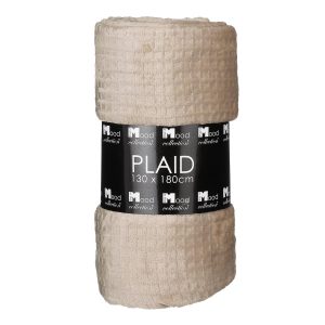 Joanne Fleece Plaid - L180 x B130 cm - Polyester - Beige