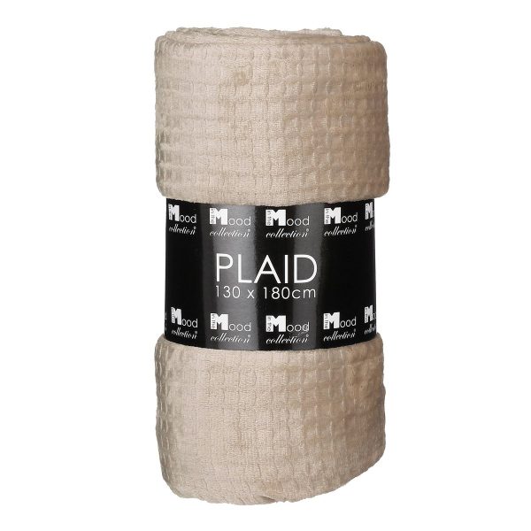 Joanne Fleece Plaid - L180 x B130 cm - Polyester - Beige