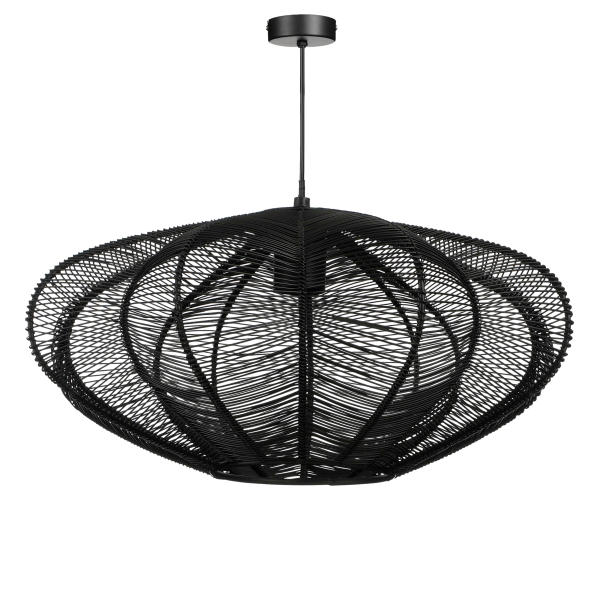 Kanti Hanglamp - H20 x Ø41 cm - Metaal - Zwart