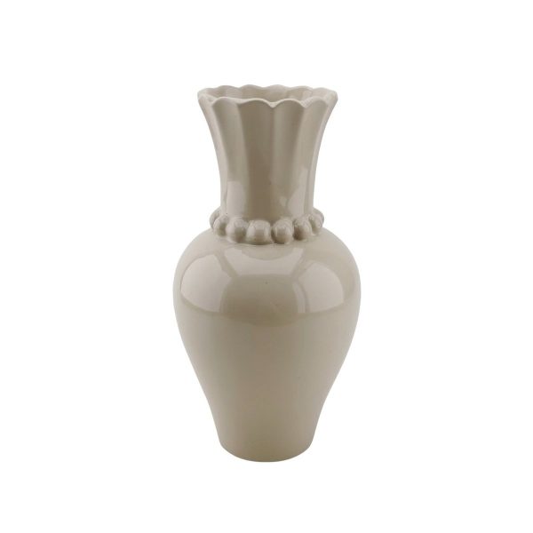 Vaas - parelhals - keramiek- zand- 12x12x24cm