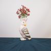 VASE-Cockatoe-Dolomite-roze/ groen-14-x10.5x22cm - Afbeelding 3