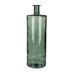 Guan Fles Vaas - H75 x Ø25 cm - Gerecycled Glas - Groen