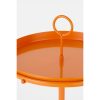 Aston Bijzettafel met Afneembaar Dienblad - H42 x Ø31 cm - Metaal - Oranje - Afbeelding 2