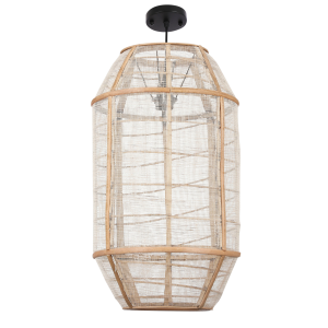 Pella Hanglamp - H58 x Ø33 cm - Linnen - Beige