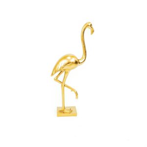 Ornament - Flamingo - Polyresin - Goud - 16,5x10x39cm