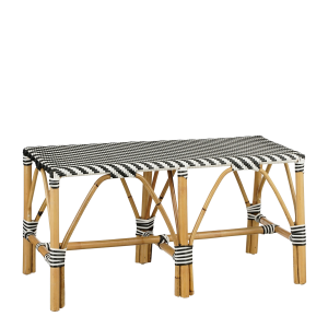 Mandox Bank voor Buiten - L90 x B36 x H46 cm - Rotan - Zwart, Wit