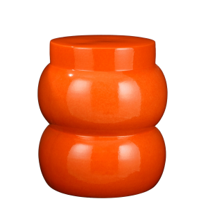Vendi Bijzettafel - H40 x Ø35 cm - Keramiek - Oranje