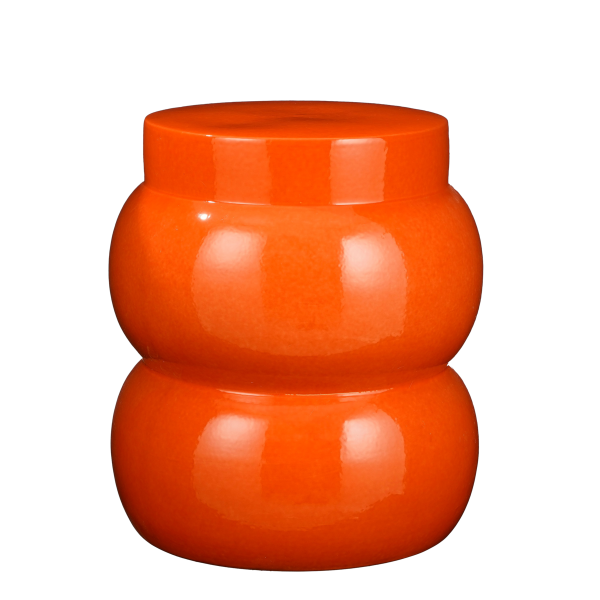 Vendi Bijzettafel - H40 x Ø35 cm - Keramiek - Oranje
