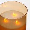 LED Kaars - H20 x Ø15 cm - Glas/Wax - Goud - Afbeelding 2