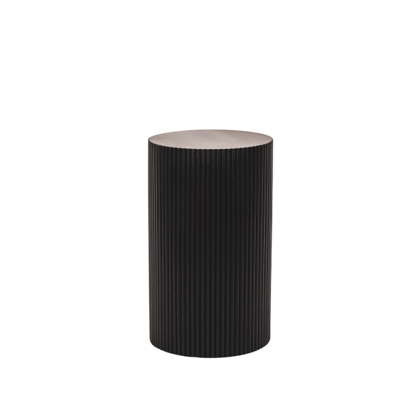 Bijzettafel / pilaar -cilinder - MDF - zwart -30x54cm