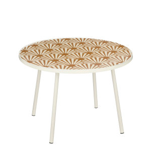 Odile Bijzettafel voor Buiten - H38 x Ø58 cm - Metaal - Bruin, Wit