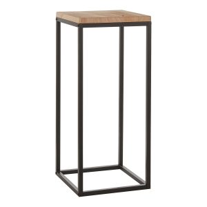 Oskar Plantentafel - L35 x B35 x H81 cm - Hout, Metaal - Zwart