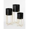 Aries Bloempot op Standaard - Set van 3 - H58 x Ø24 cm - Zwart - Afbeelding 5