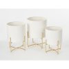 Aries Bloempot op Standaard - Set van 3 - H32 x Ø24 cm - Wit - Afbeelding 5