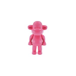 Ornament - aap -beeldje 'de legende'- polyresin - roze - 20,5x13,5x35cm