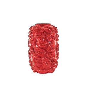 Vaas - Kusjes - Keramiek - Rood - 17x17x27cm