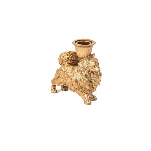 Kaarshouder - Pommeren - Polyresin - Goud - 11,7x5,5x12cm