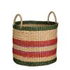 Mand - Set van 3 - H29 x Ø32 cm - Bruin, Rood, Groen, Roze - Afbeelding 5