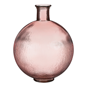 Firenza Fles Vaas - H42 x Ø34 cm - Gerecycled Glas - Lichtroze