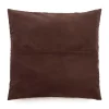 De leren kussenhoes met vier panelen - Choco - 60x60 - Afbeelding 2