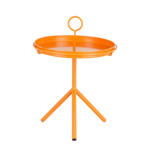 Aston Bijzettafel met Afneembaar Dienblad - H42 x Ø31 cm - Metaal - Oranje