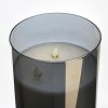 LED Kaars - H20 x Ø15 cm - Glas/Wax - Grijs - Afbeelding 3