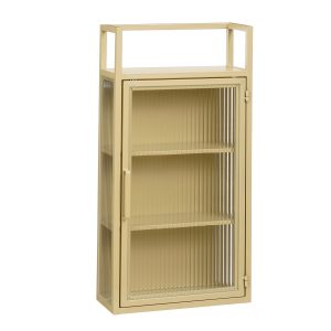 Clifton Wandkast - L38 x B15 x H74 cm - Metaal - Beige