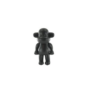 Ornament - aap -beeldje 'de legende'- polyresin - zwart - 33x21x50cm