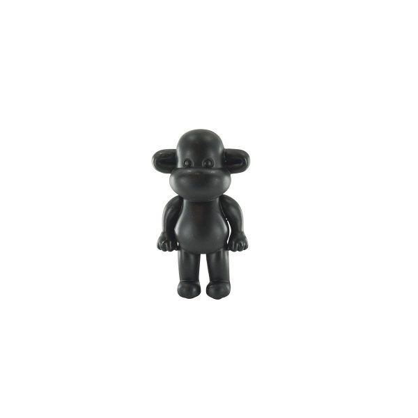 Ornament - aap -beeldje 'de legende'- polyresin - zwart - 33x21x50cm