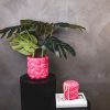 Pot - Kisses - Keramiek - Neon Roze - 17,5x17,5x17,5cm - Afbeelding 3