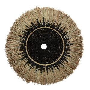 De Raffia Macramé Muurdeco - Zwart Naturel