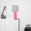 Tafellamp - keramiek - neon roze - E27- 12x12x28cm - Afbeelding 4