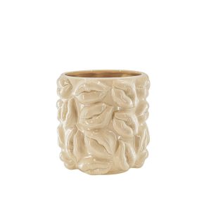 Pot - Kisses - Keramiek - Beige - 17,5x17,5x17,5cm