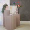Bijzettafel - Cilinder- MDF -Taupe - 39x45cm - Afbeelding 3
